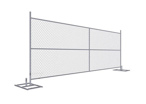 Anti Rust Freestanding Chain Link Fence Panels , Chain Link Construction Fence 6ft Height