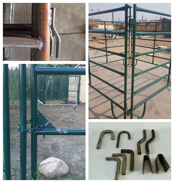 Portable Security 6 Bar Corral Fence Panels Steel Livestock Fencing In Farm