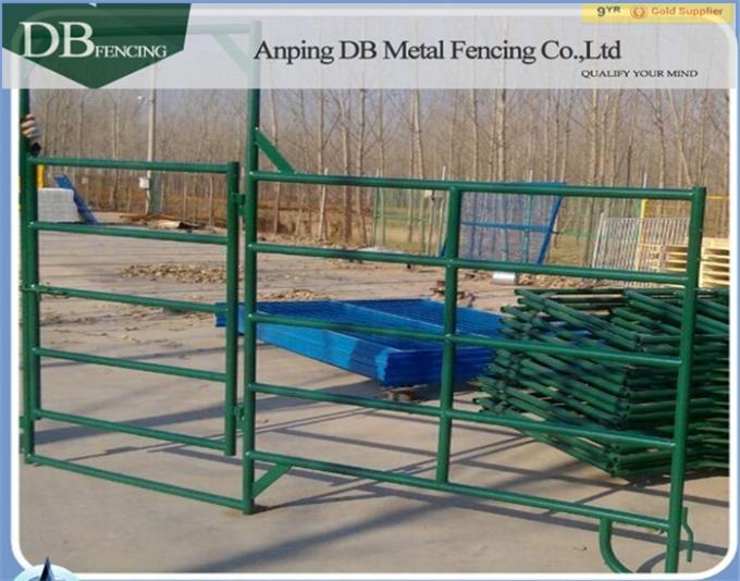 Portable Security 6 Bar Corral Fence Panels Steel Livestock Fencing In Farm