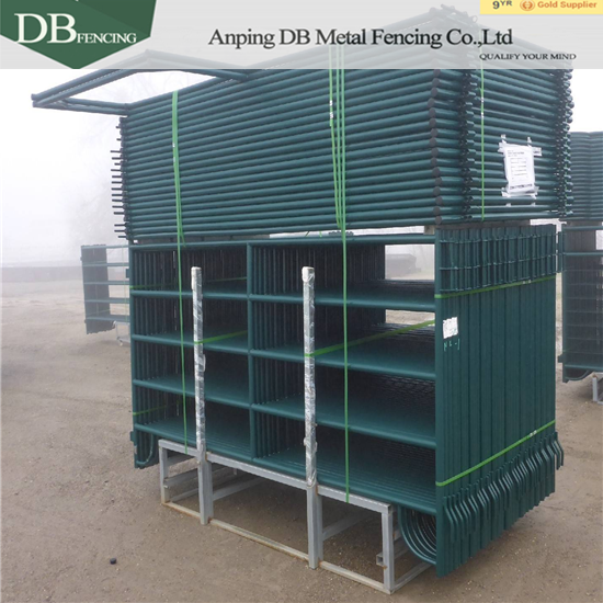 Portable Security 6 Bar Corral Fence Panels Steel Livestock Fencing In Farm