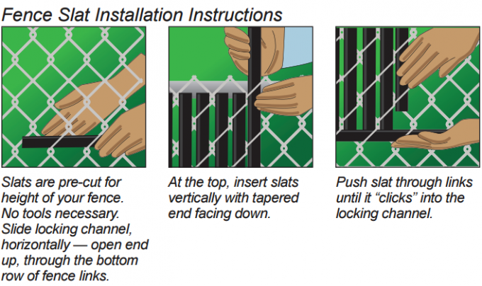 Low Carbon Steel Wire Chain Link Fence With PVC / HDPE Slats High Strength