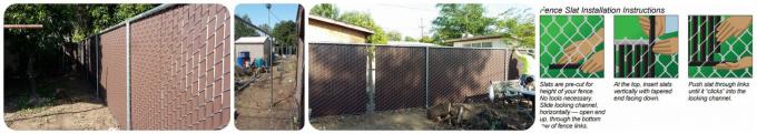 Low Carbon Steel Wire Chain Link Fence With PVC / HDPE Slats High Strength