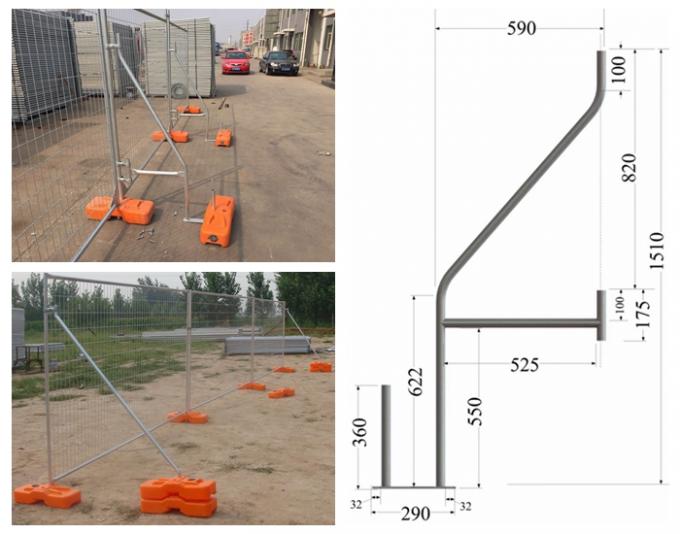 2.1x2.4m Temporary Metal Fence Panels , Steel Temporary Fencing Australia Standards