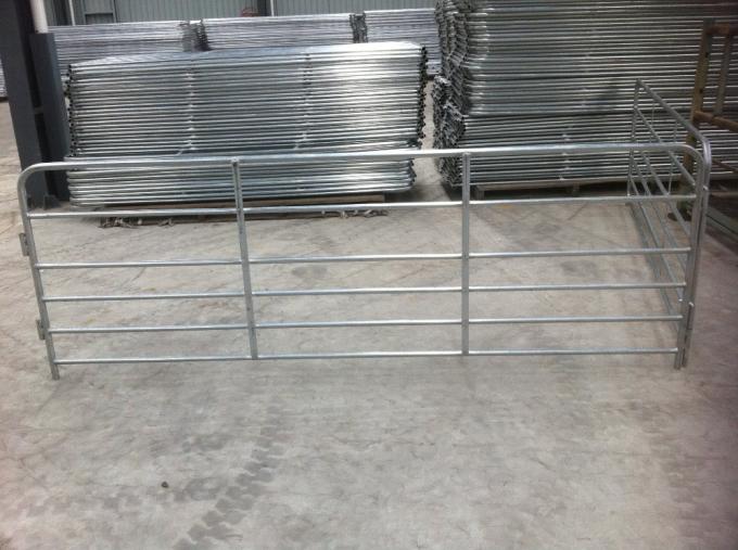1.6m*2.1m and 1.8m*2.1m Galvanized Corral Panels 6 Rails Round Tube 32mm/40mm/42mm O.D.