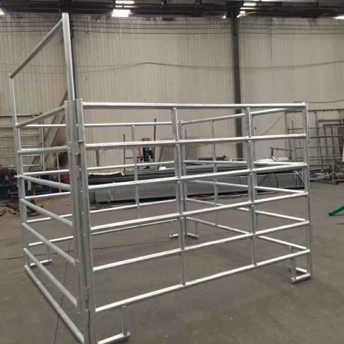 galvanized corral panels installed in our factory with gate