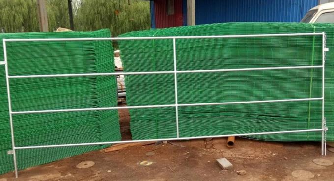 four  round tube rails of galvanized corral panels