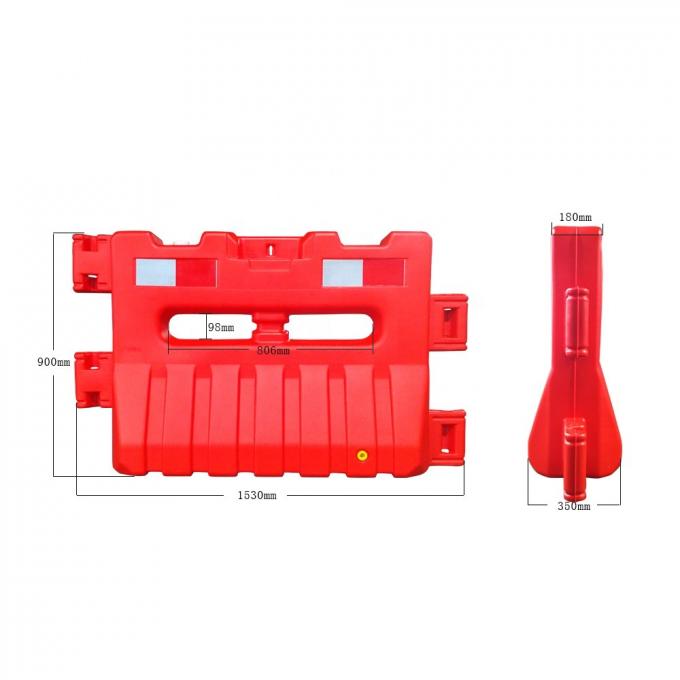 Water Filled Jersey Barriers 900mm Height Red White Color 