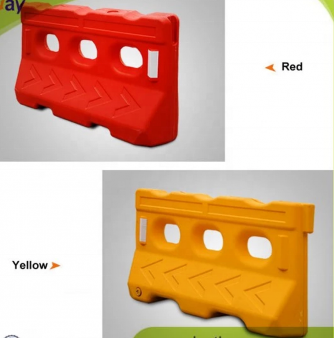 PE Plastic Traffic Water Filled Barrier Wall Use In Highway And Roads