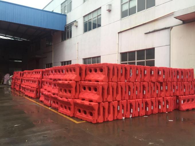 Water filled barriers with fence