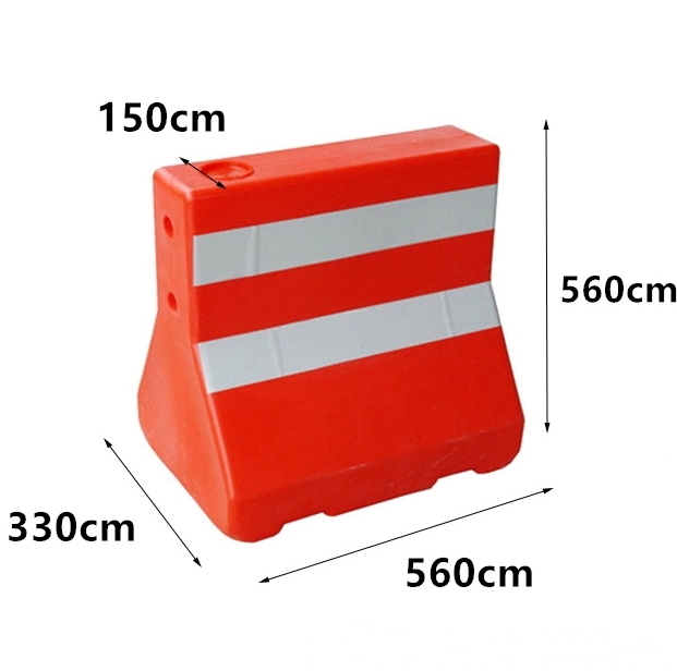 Red Water Filled Road Barriers 560*140*350*560mm 3kgs Weight 