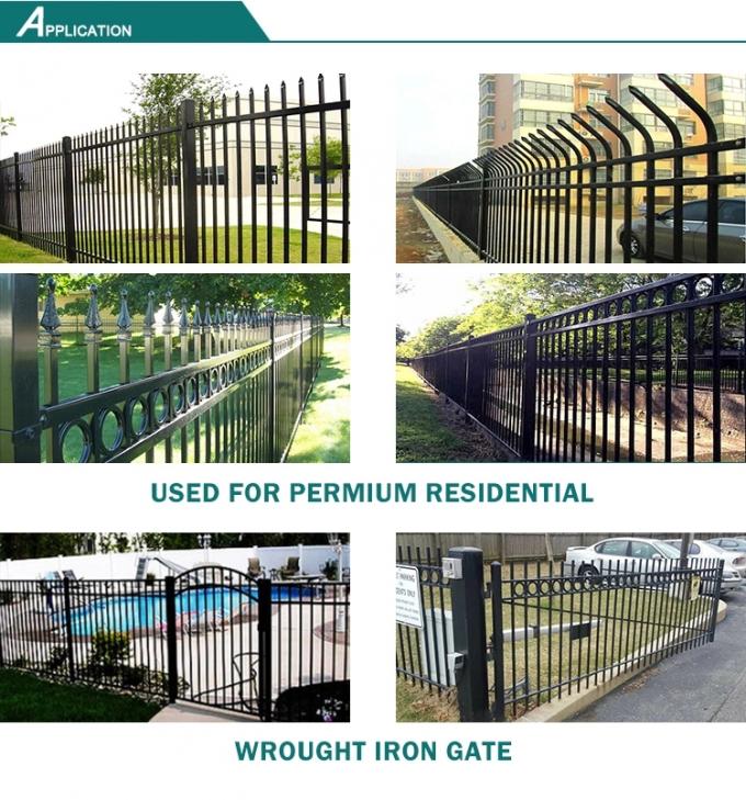 Backyard Powder Coated Tubular Steel Fence Picket Wrought 