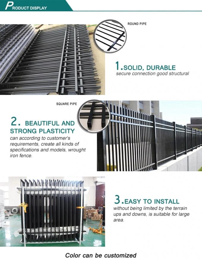 Backyard Powder Coated Wrought Steel Picket Fence