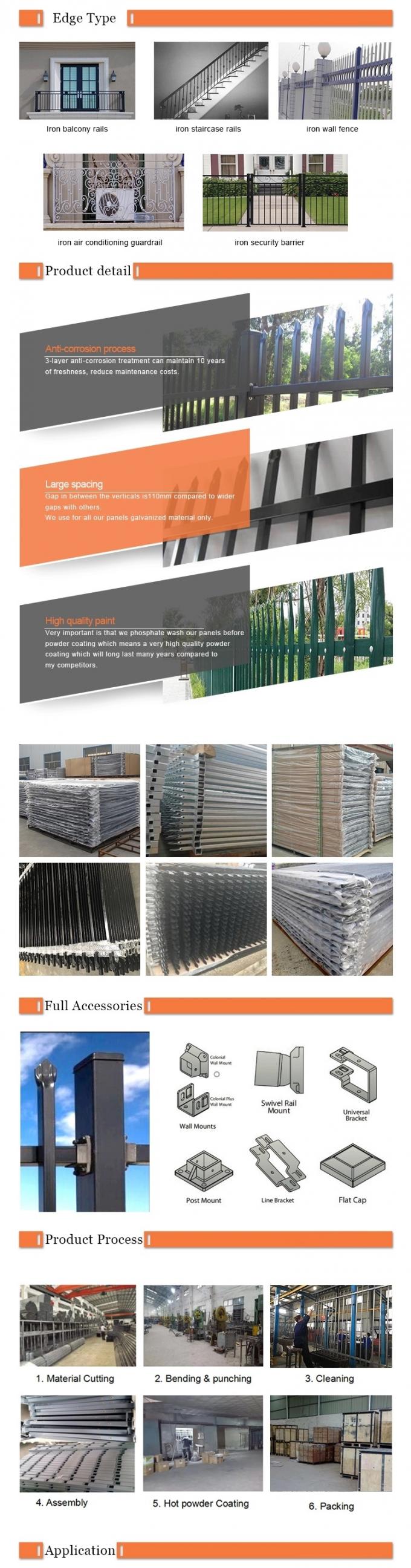 1800mm x 2400mm Garrison Tubular Spear Top Metal Fence