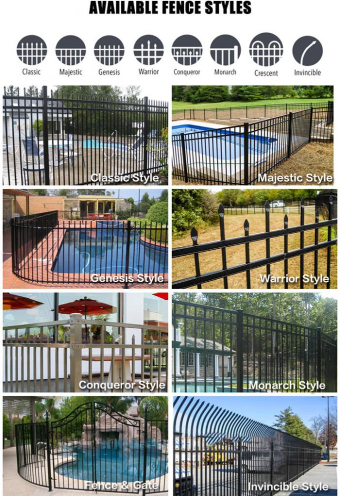 1800mm x 2400mm Garrison Tubular Spear Top Metal Fence