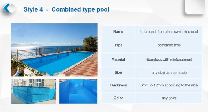 Customize Design Large Fiberglasss Swimming Pool FRP Bathtub 