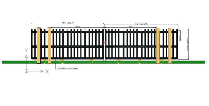 11m sliding gate drawing