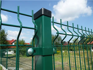 Protective PVC Coated Welded Wire Mesh Fence , Green Wire Fencing Panels