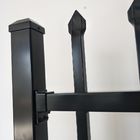 Galvanized &amp; Powder Coating Tube Steel Fencing , Metal Picket Fence With Spear Top