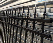 2.1x2.4m Powder Coated Black Decorative Metal Fence Tubular Spear Picket