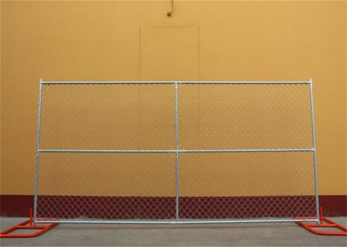 Anti Rust Freestanding Chain Link Fence Panels , Chain Link Construction Fence 6ft Height