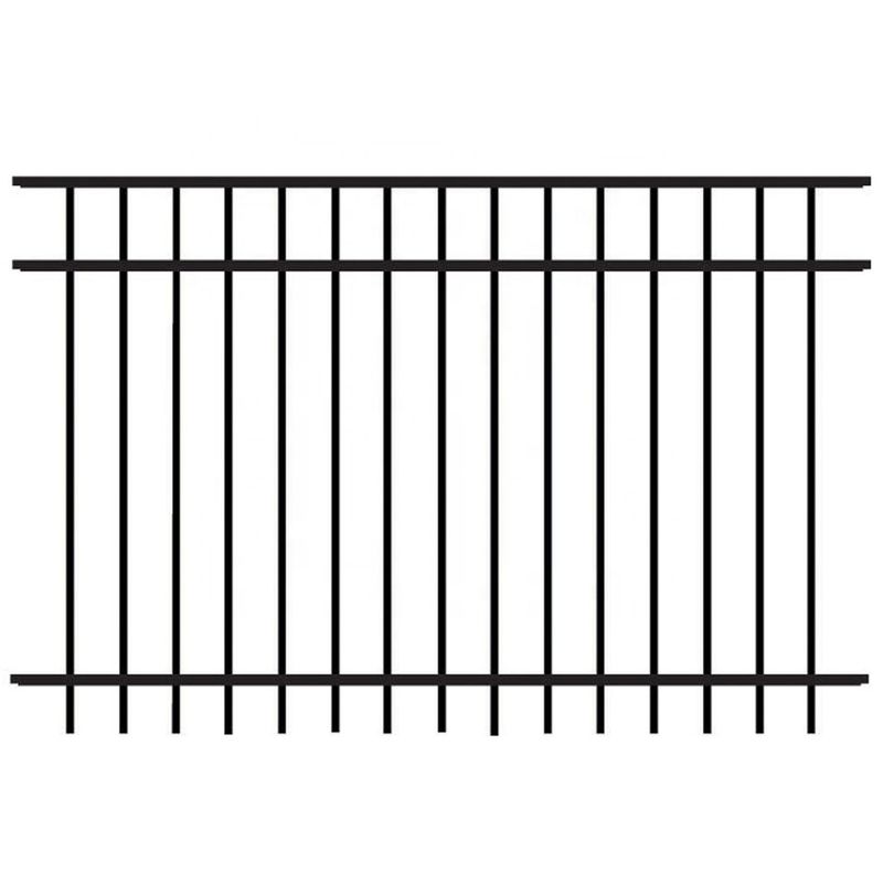 Powder Coated Flat Top Steel Picket Fence For Pool And School Child Safety