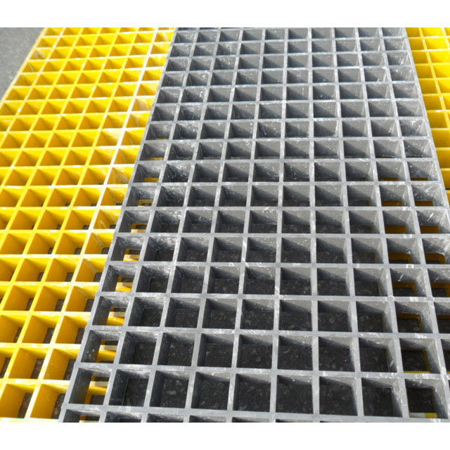 Yellow Fiberglass Reinforced Grating FRP Flooring Decking Walkways 1 Year Service