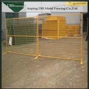 Yellow Galvanized Iron Metal Fence Panels Temporary Fencing For Construction Site