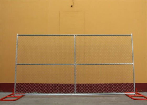 Anti Rust Freestanding Chain Link Fence Panels , Chain Link Construction Fence 6ft Height